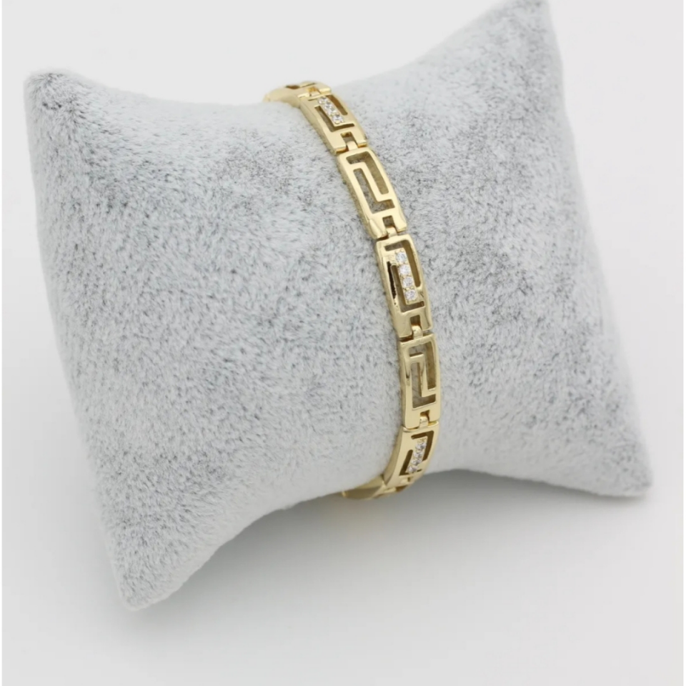 14K Gold Zirkon Taşlı Marka Model Bileklik