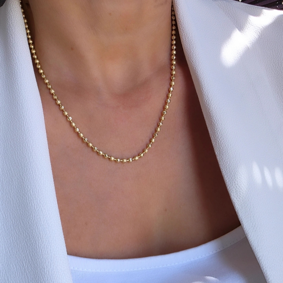 14 Ayar Altın Renkli Dorika Kolye 45 cm