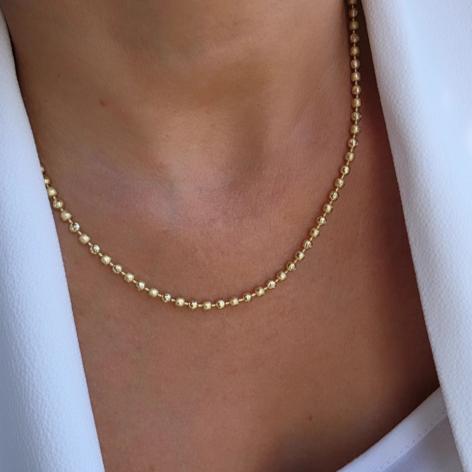 14 Ayar Altın Renkli Dorika Kolye 45 cm