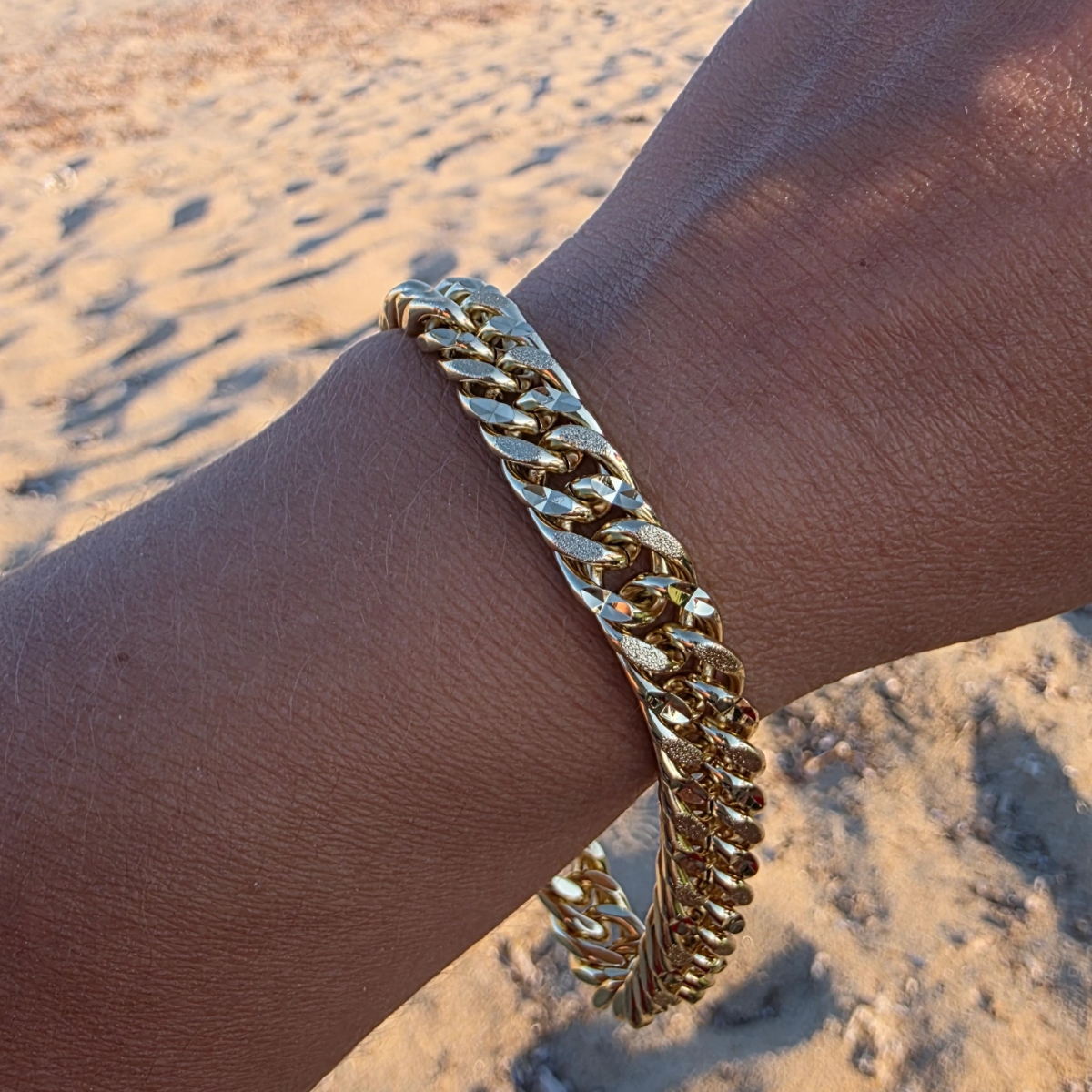 14 Ayar Altın Rengi Kalın Dolum Zincir