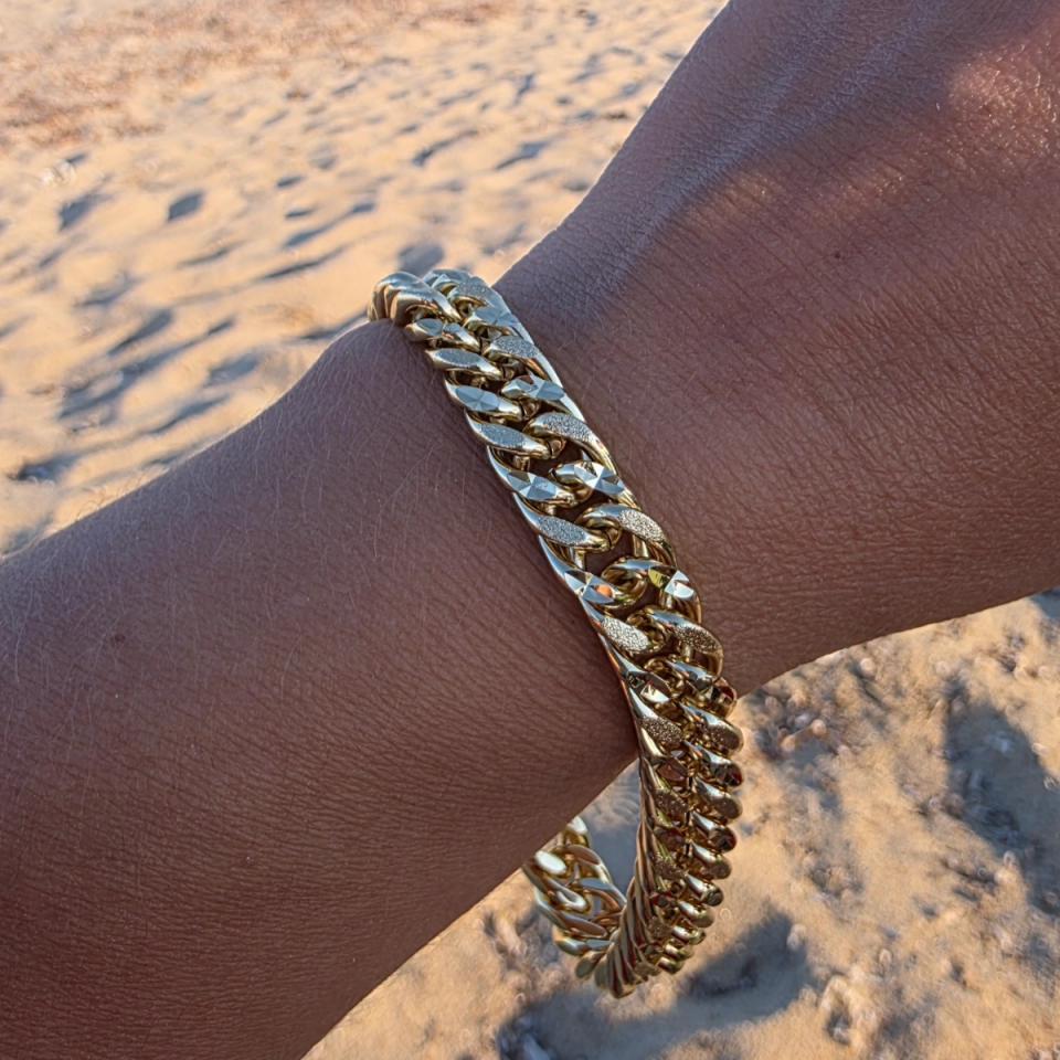 14 Ayar Altın Rengi Kalın Dolum Zincir