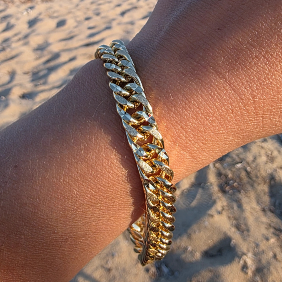 14 Ayar Altın Rengi Kalın Dolum Zincir