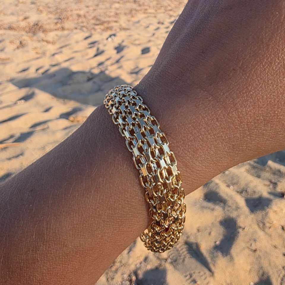 14 Ayar Altın Renkli Hasır Bileklik