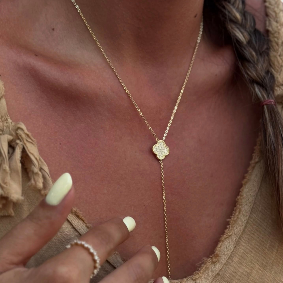 Çelik 14 K Dekolte Y Kolye