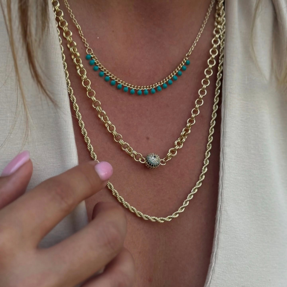 14 K Nazar Boncuklu Kolye