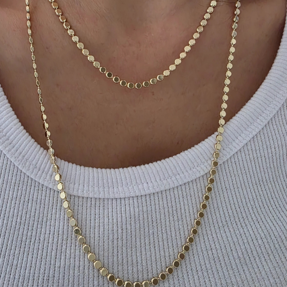 14 K Ezme Pul Zincir 45 Cm