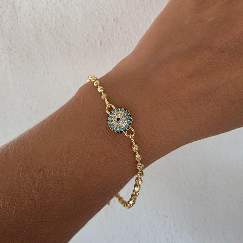 14 K Dorika Nazar Boncuklu Bileklik