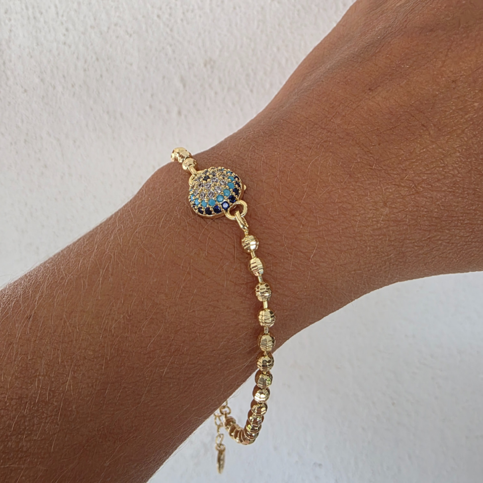 14 K Dorika Nazar Boncuklu Bileklik