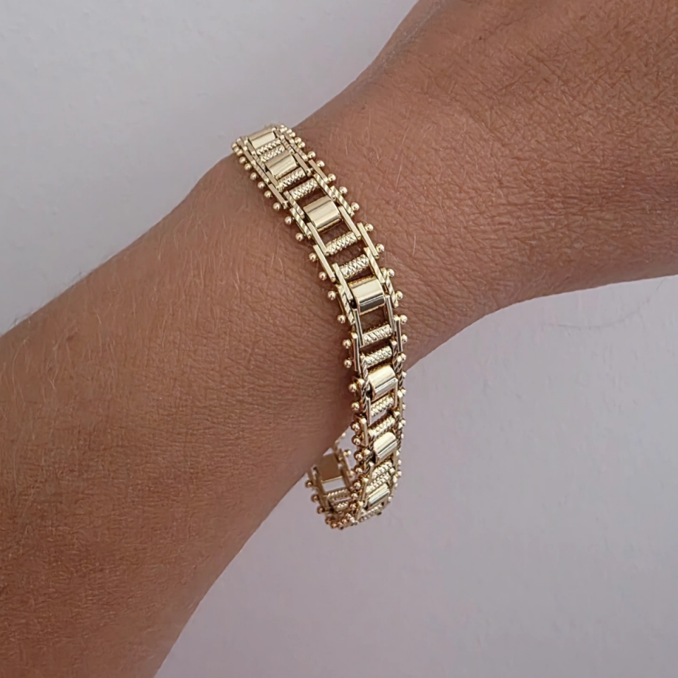 14 K Aktın Renginde Köstekli Bileklik