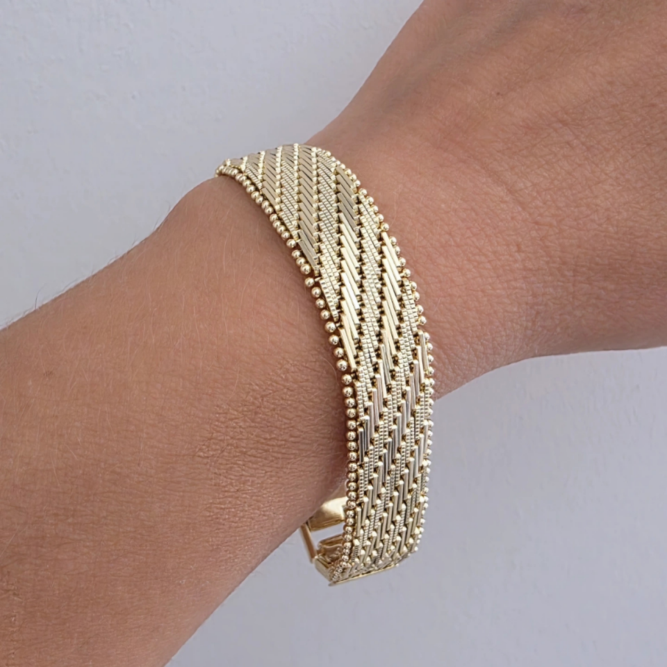 14 Ayar Altın Renginde Hasır Bileklik