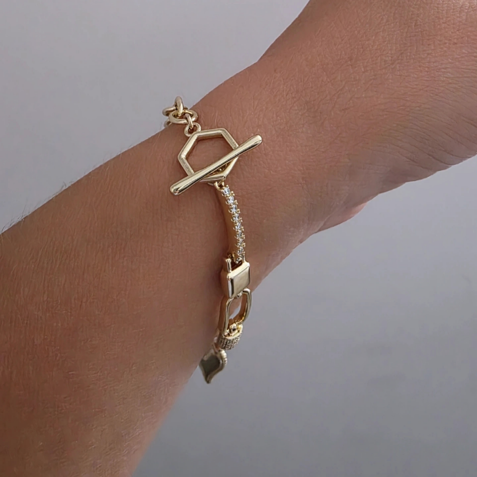 14 Ayar Altın Renkli Şans Bilekliği