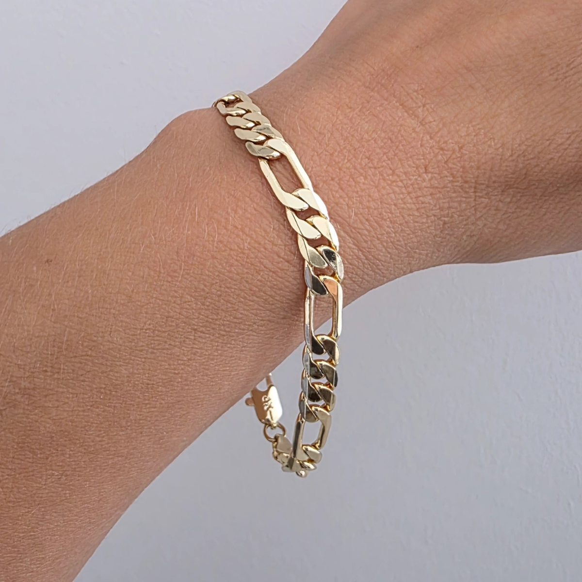 14 Ayar Altın Renkli Kalın Figaro Bileklik