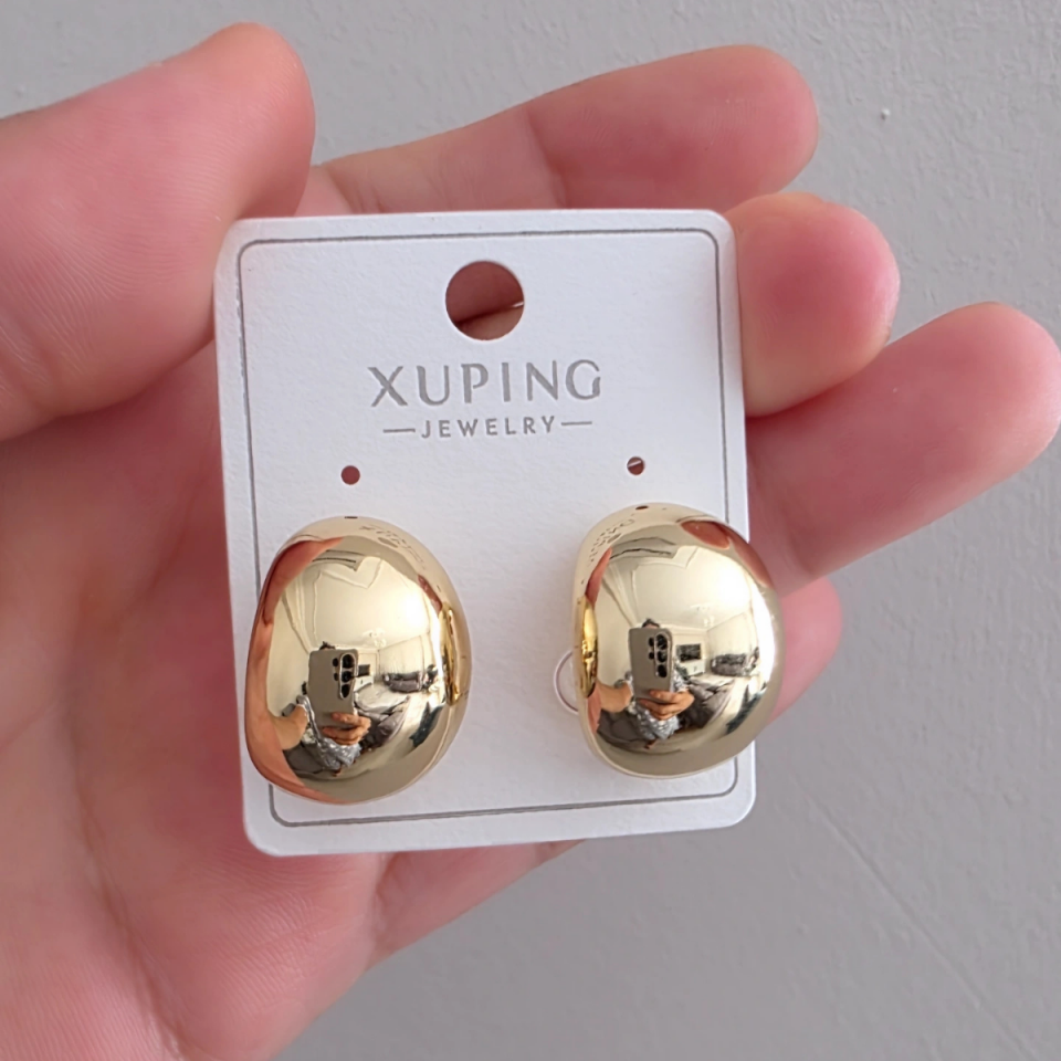 14 Ayar Altın Renkli Topçuk Küpe