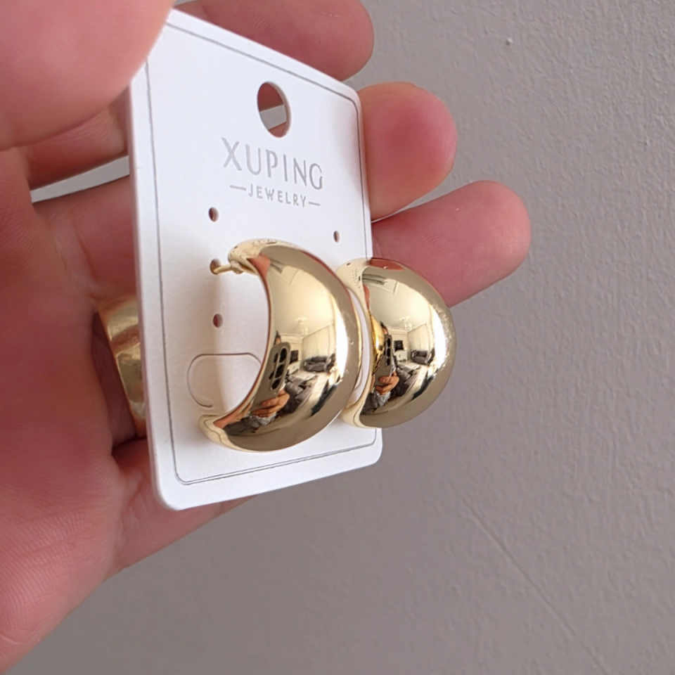 14 Ayar Altın Renkli Topçuk Küpe