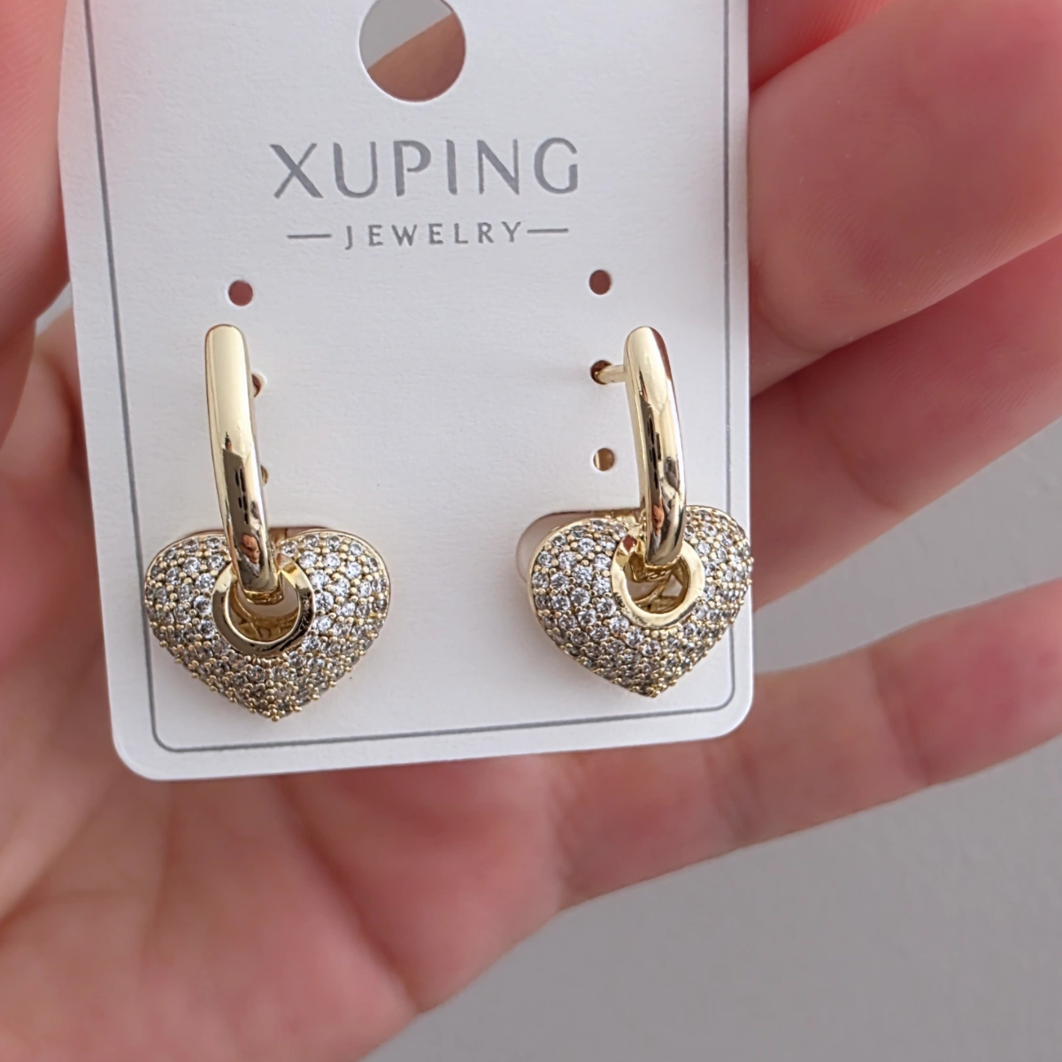 14 Ayar Altın Renkli Zirkon Klap Küpe