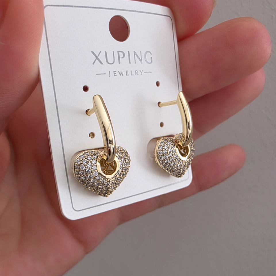 14 Ayar Altın Renkli Zirkon Klap Küpe