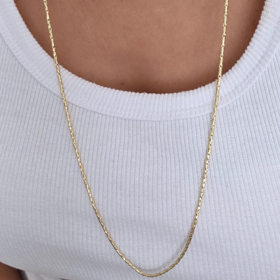 14 Ayar Altın Renkli 70 cm Zincir