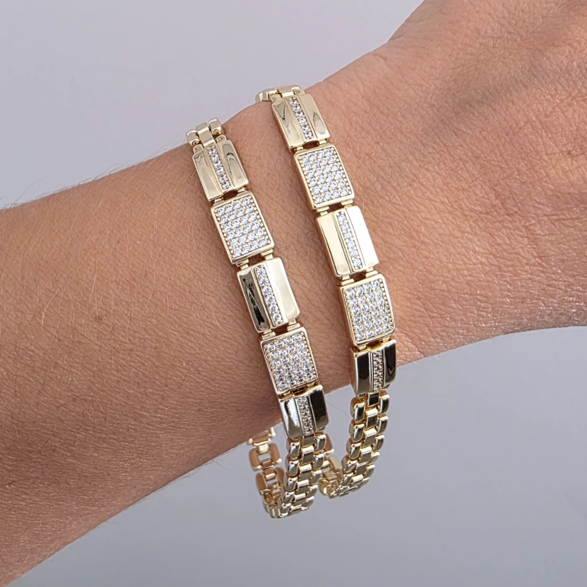 14 Ayar Zirkon Taşlı Plaka Rolex Model