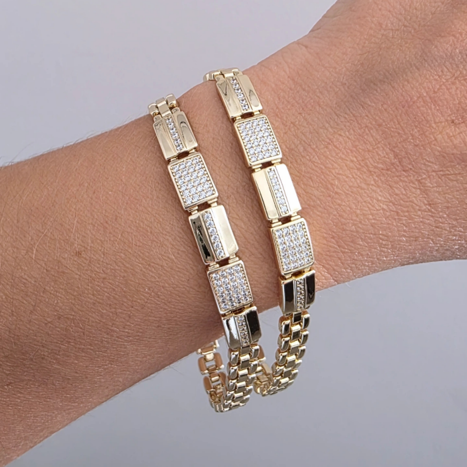 14 Ayar Zirkon Taşlı Plaka Rolex Model