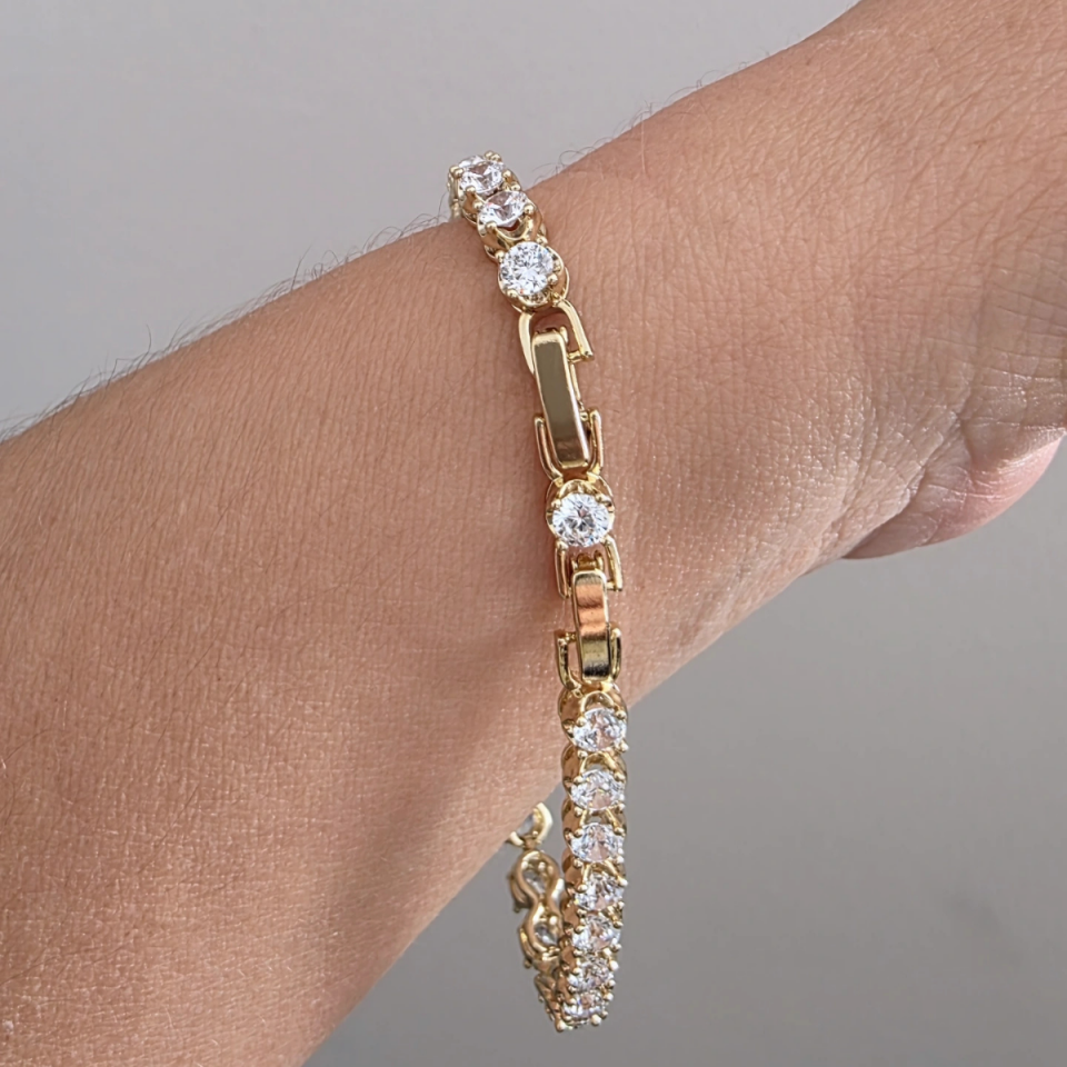 14 Ayar Altın Renkli Baget Su Yolu Bileklik