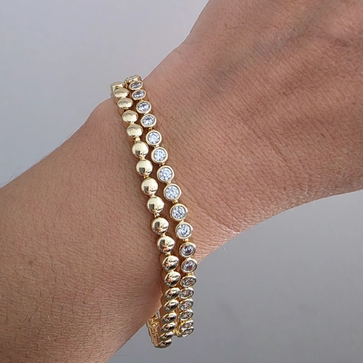 14 Ayar Altın Renkli Çift Sıralı Bileklik