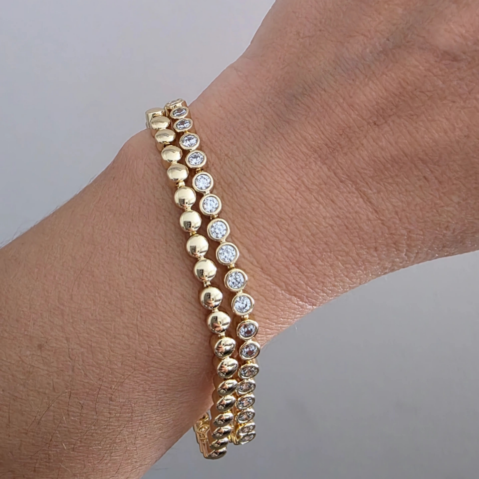 14 Ayar Altın Renkli Çift Sıralı Bileklik