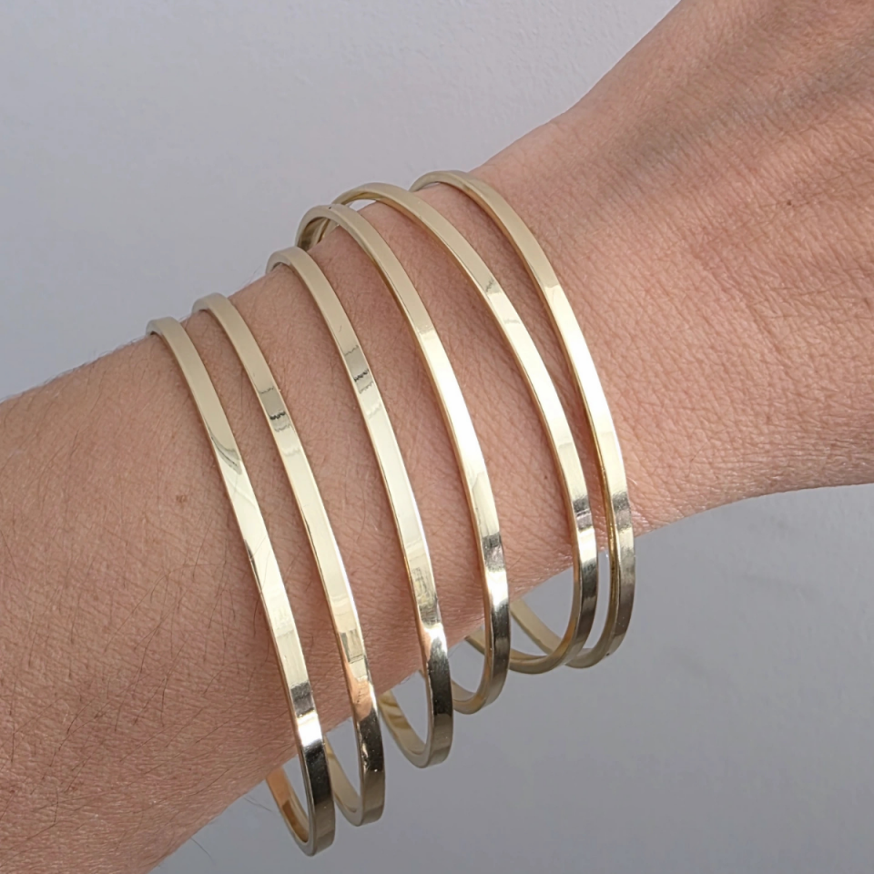 14 Ayar Altın Renkli Ray Model Ajda Bilezik