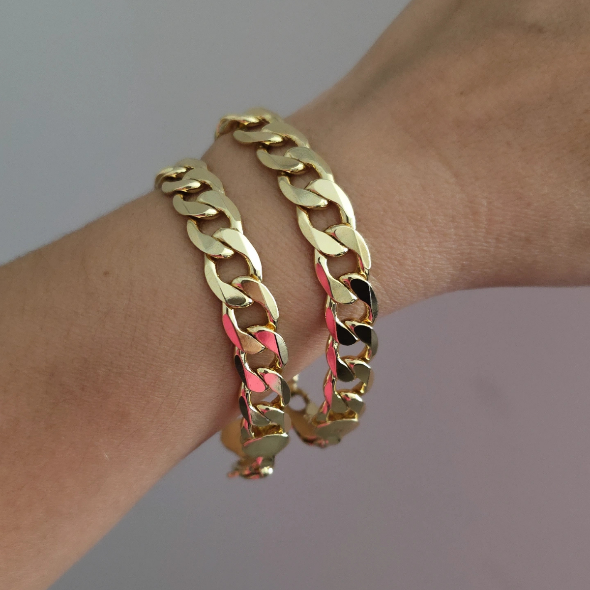 14 Ayar Altın Renkli Zincir Çelik Bileklik