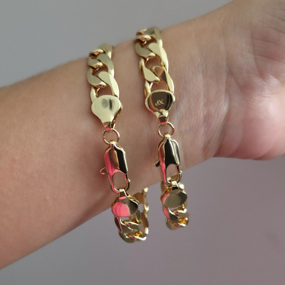 14 Ayar Altın Renkli Zincir Çelik Bileklik