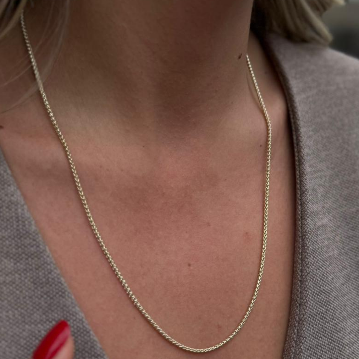 14 AYAR ALTIN RENKLİ ZİNCİR KOLYE 60 CM