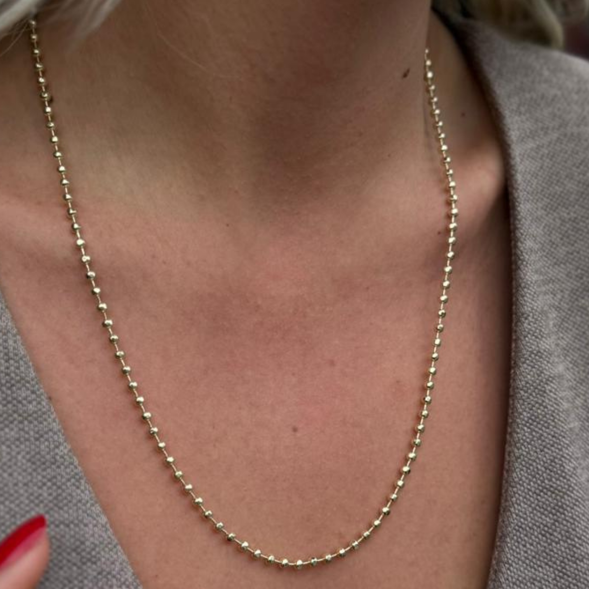 14 AYAR ALTIN RENKLİ 60 CM DORİKA KOLYE