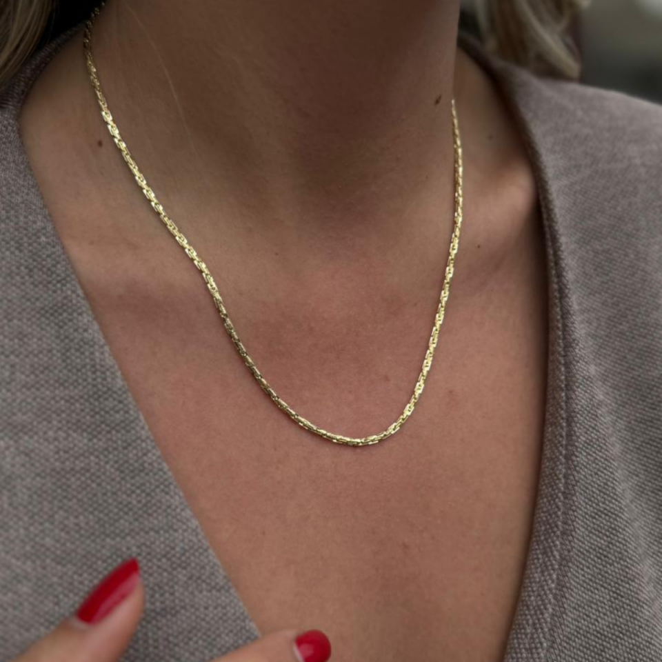 14 AYAR ALTIN RENKLİ 60 CM ÇELİK KOLYE